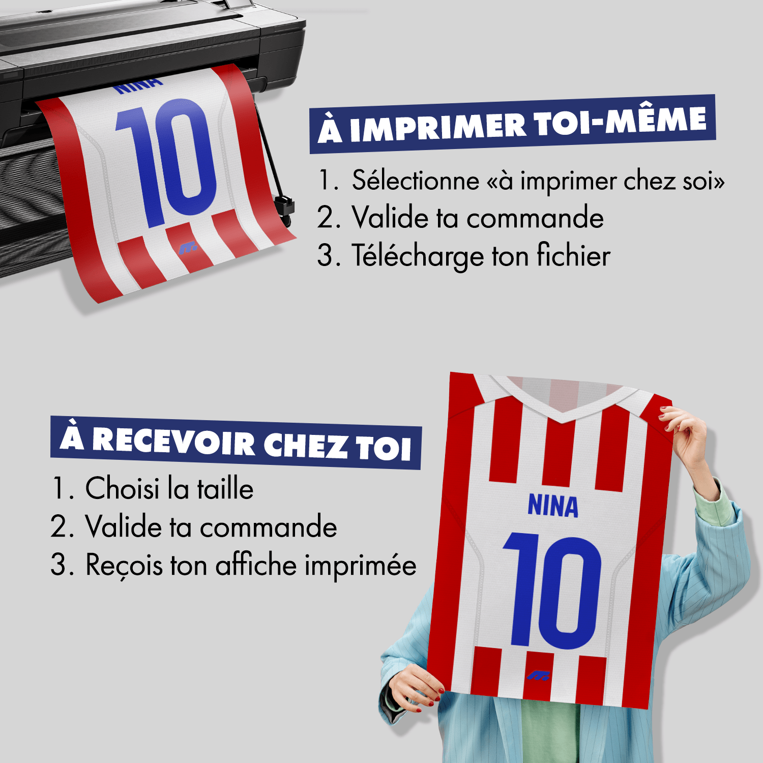 Affiche Atletico Madrid football personnalisable à imprimer