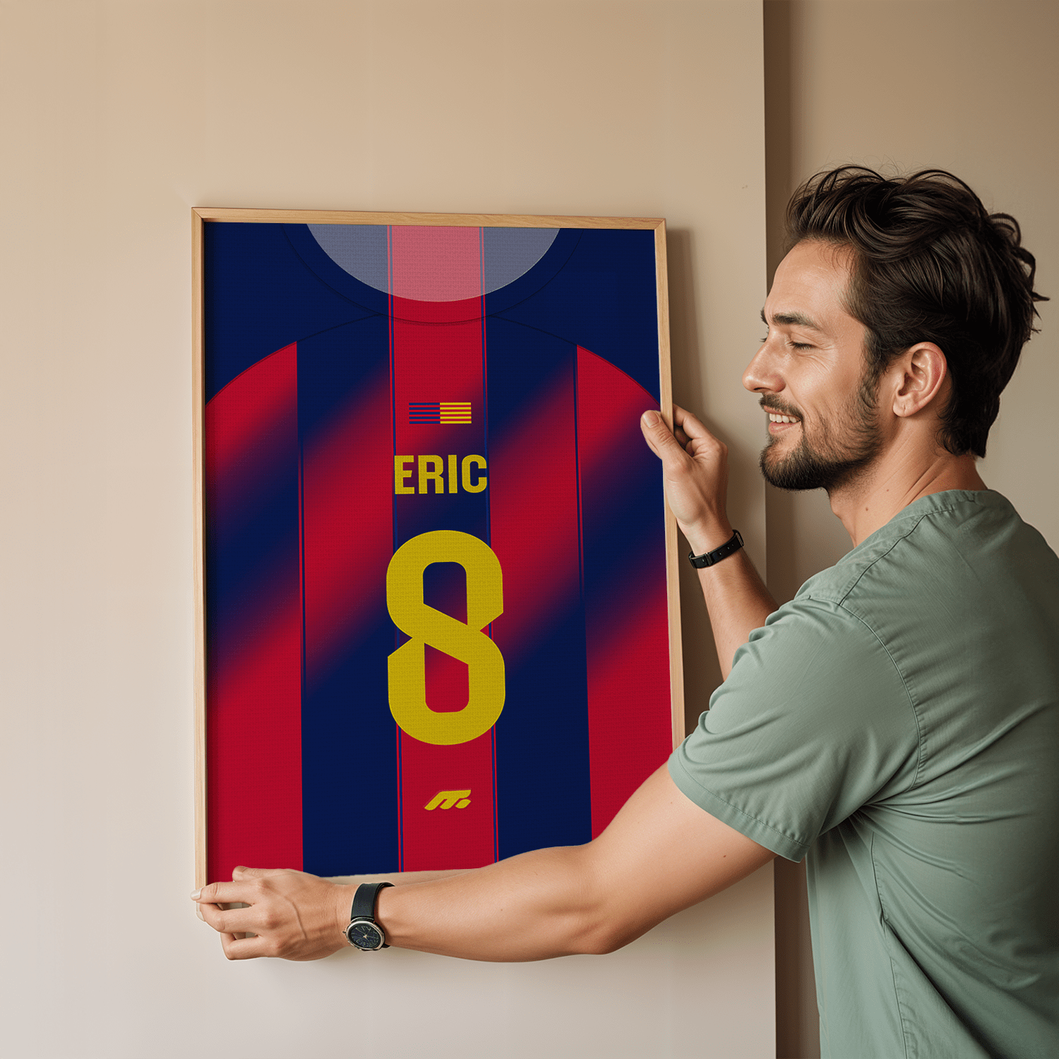 Affiche FC Barcelone football personnalisable à imprimer