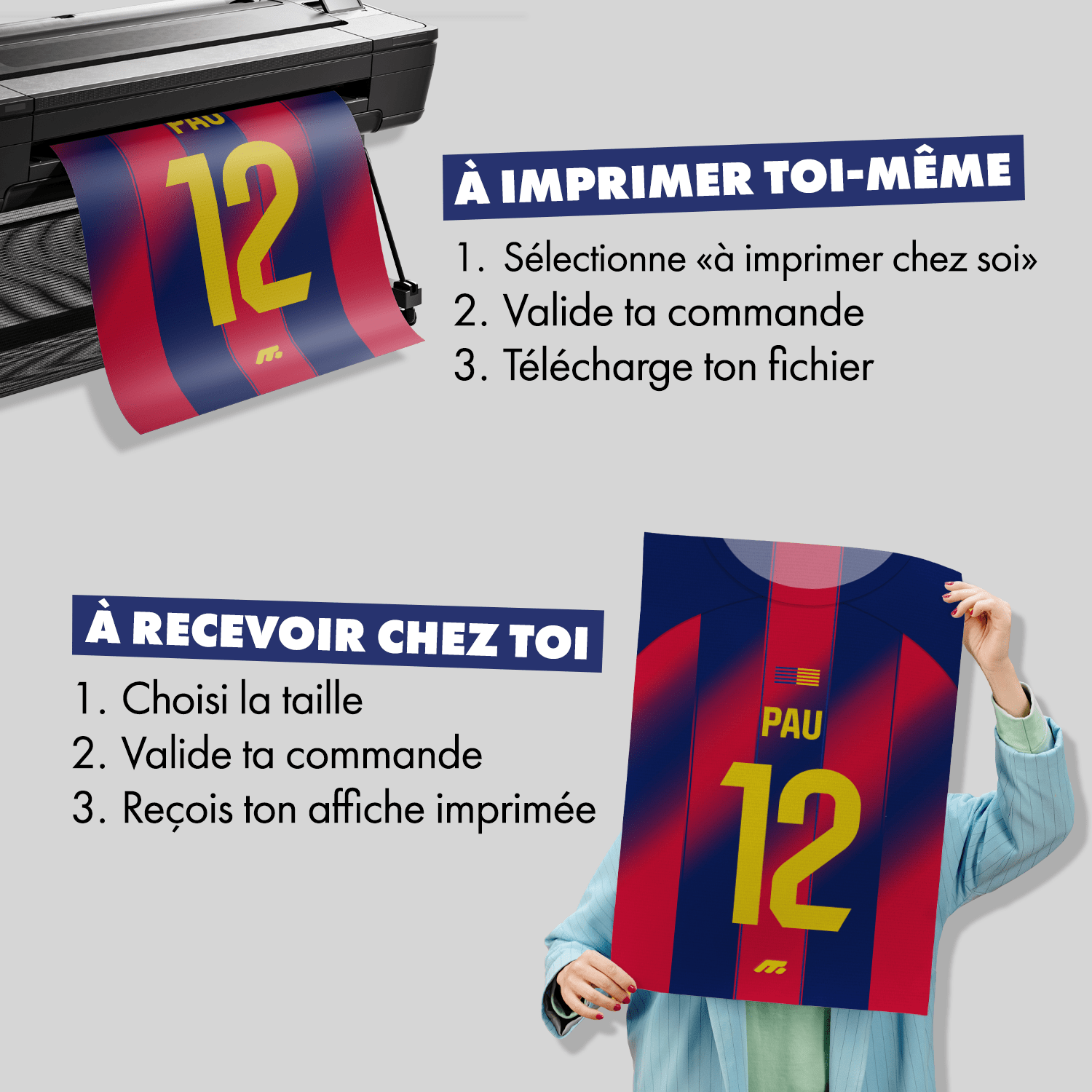 Affiche FC Barcelone football personnalisable à imprimer