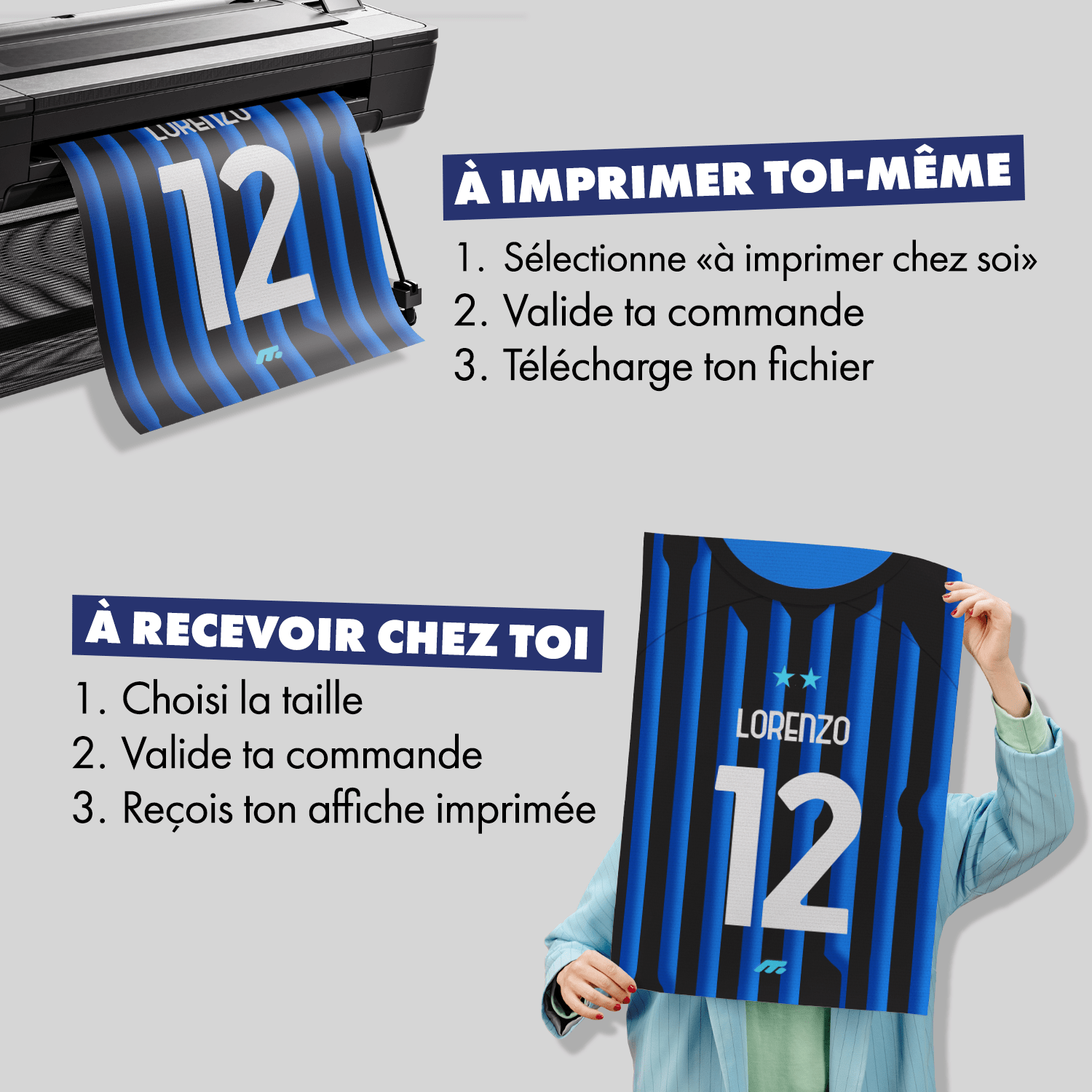 Affiche Inter Milan football personnalisable à imprimer