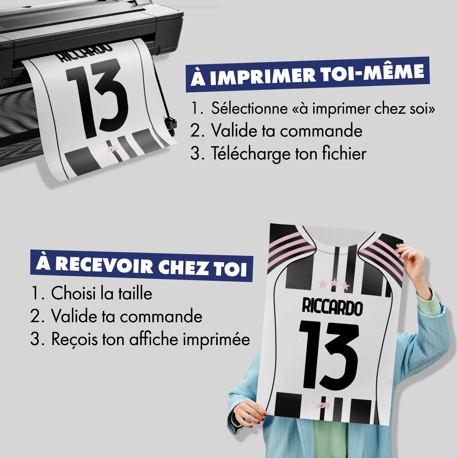 Affiche Juventus Turin football personnalisable à imprimer