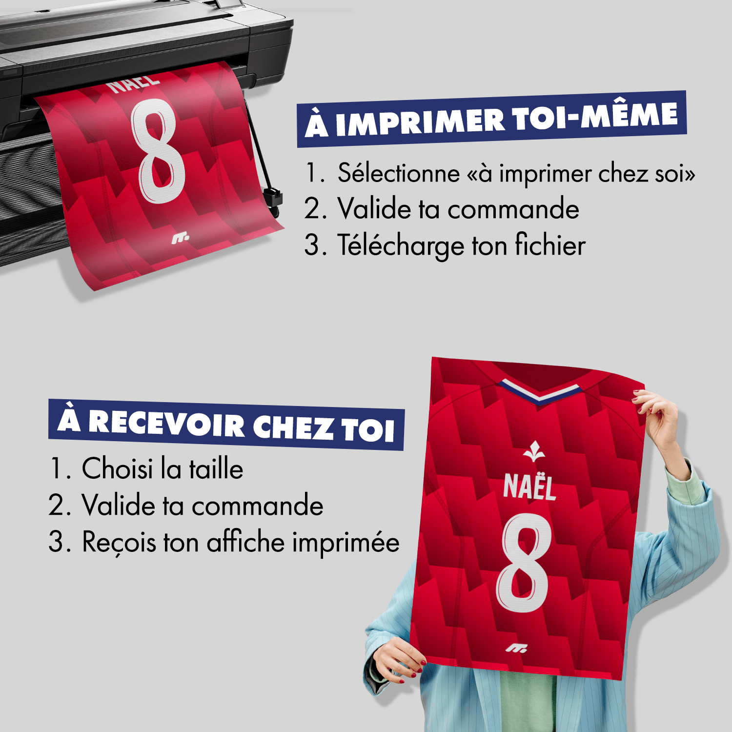Affiche Lille OSC football personnalisable à imprimer