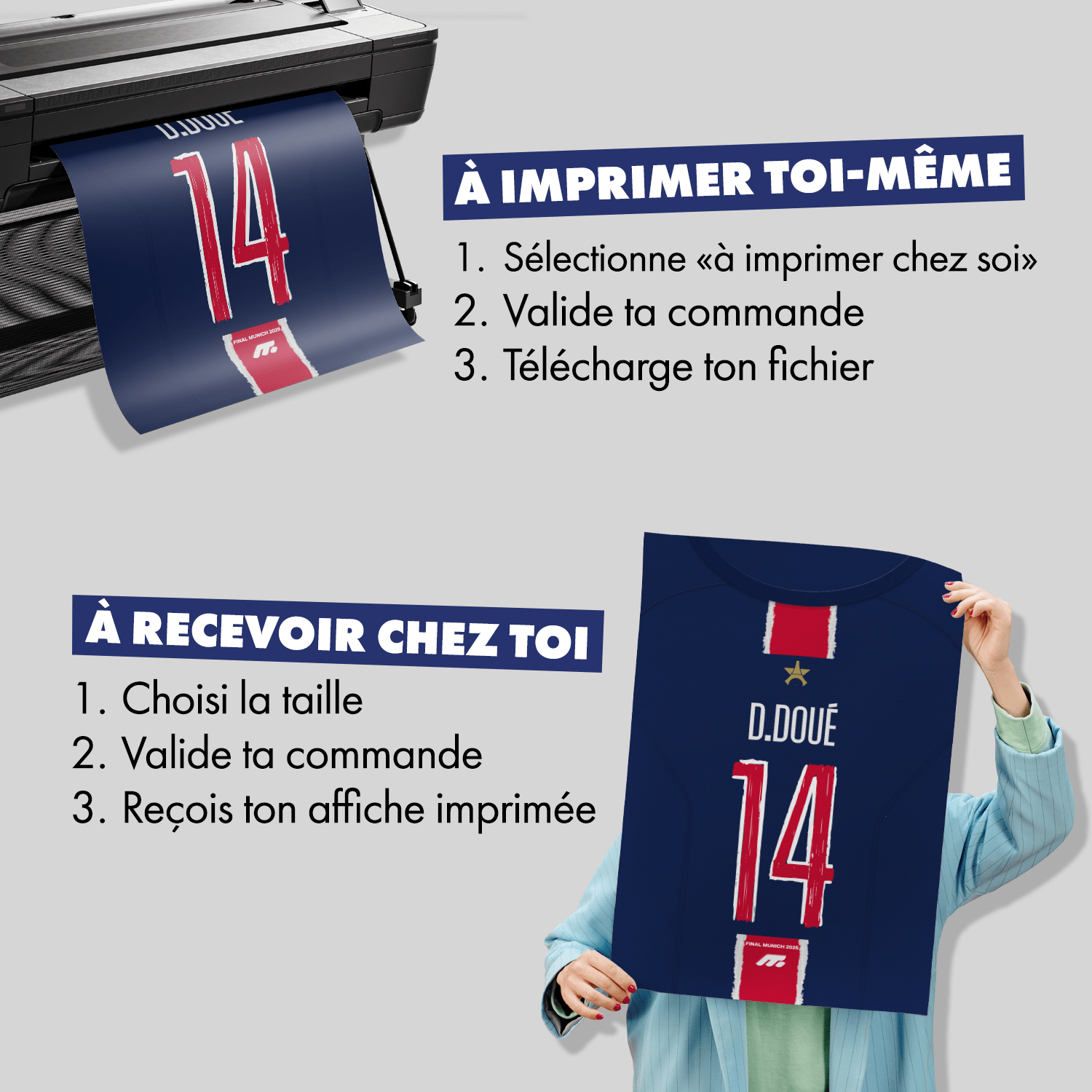 Affiche Paris Saint-Germain football personnalisable à imprimer