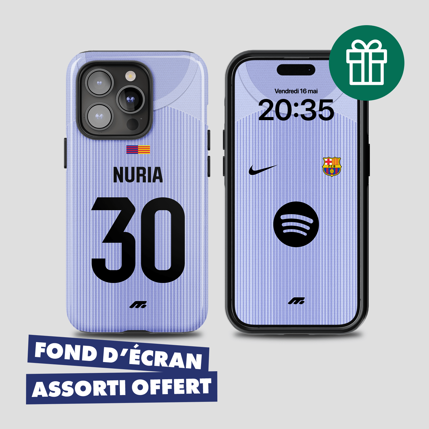 Coque FC Barcelone football personnalisable