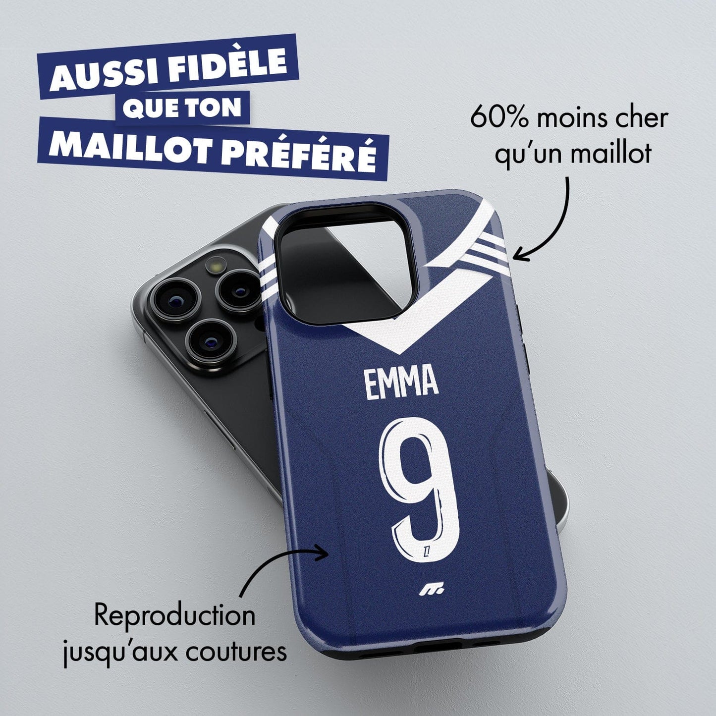 Coque de téléphone Girondins de Bordeaux personnalisable pour téléphone