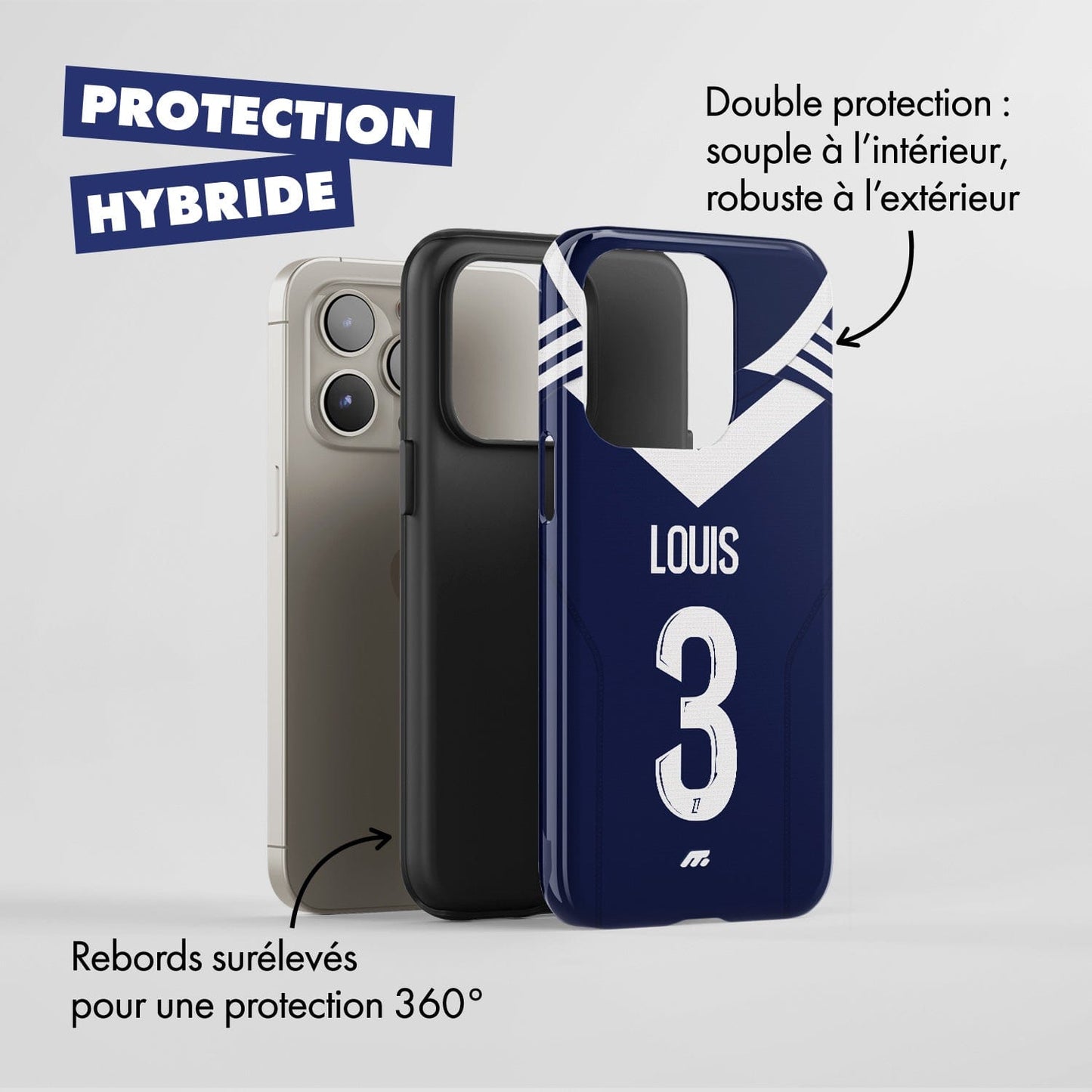 Coque de téléphone Girondins de Bordeaux personnalisable pour téléphone