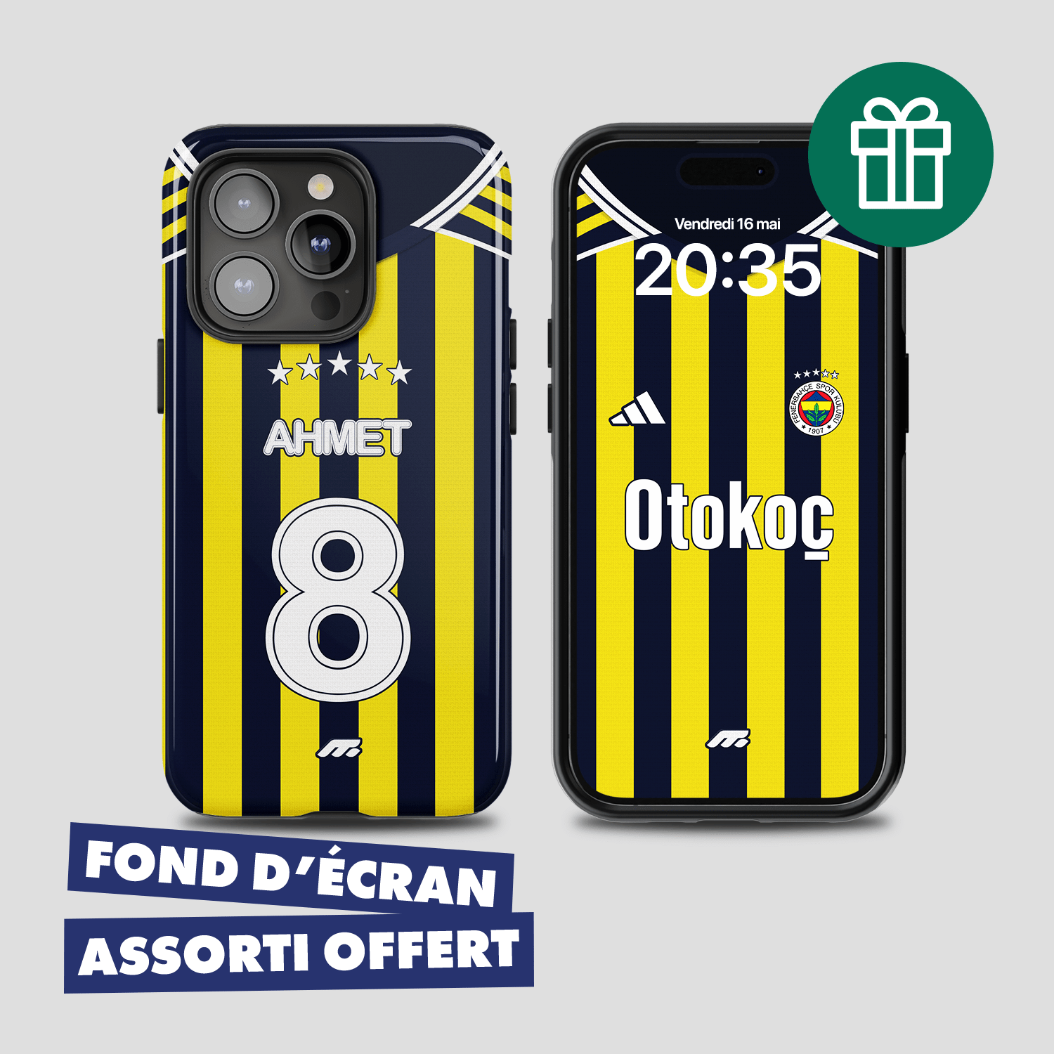 Coque Fenerbahce football personnalisable pour téléphone - iPhone, Samsung, Google, Xiaomi, Oppo