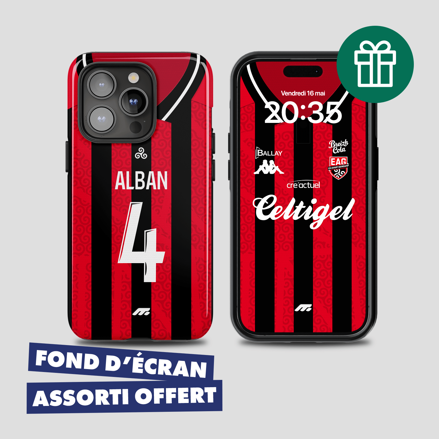 Coque de téléphone GUINGAMP personnalisable pour téléphone