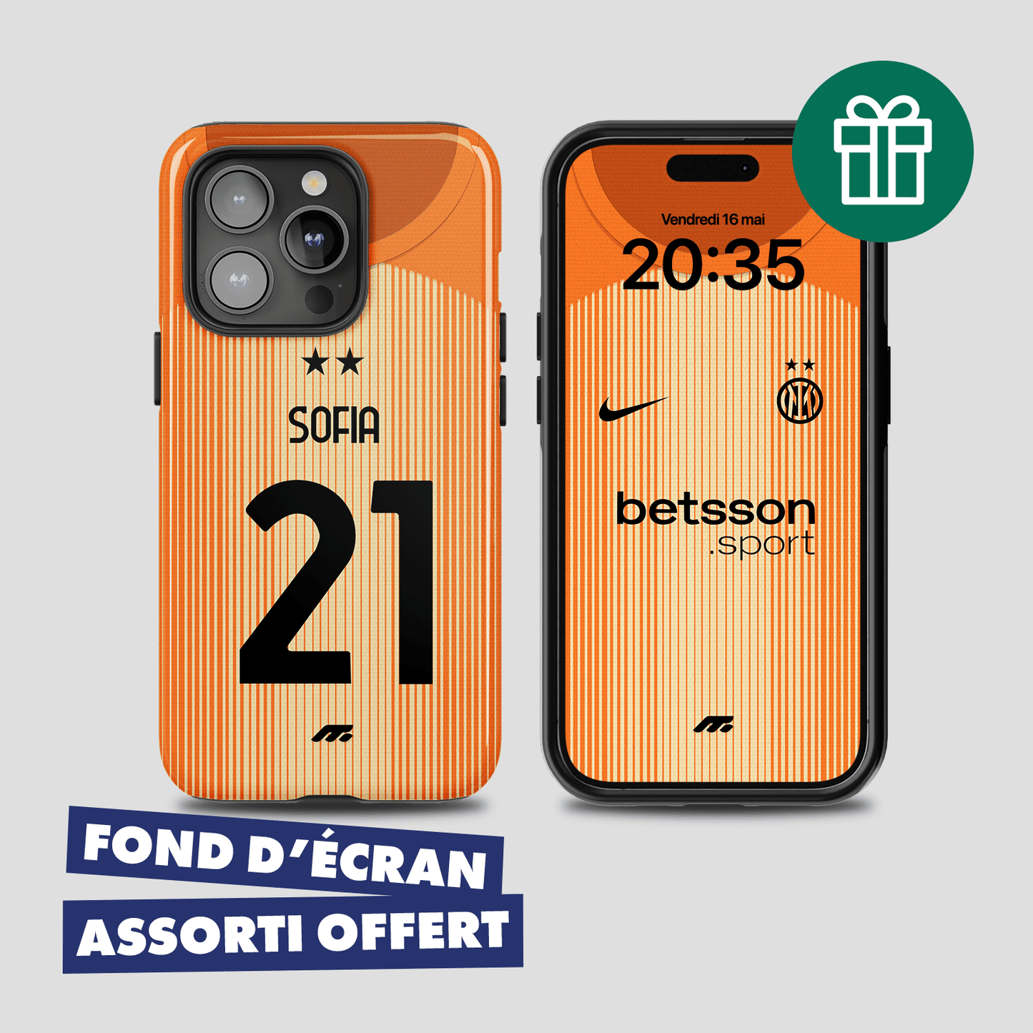 Coque Inter Milan football personnalisable pour téléphone