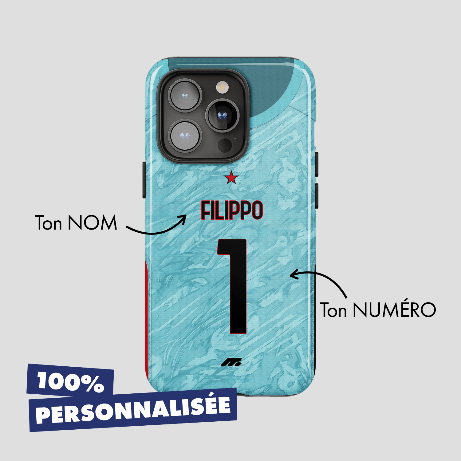 Coque AC Milan football personnalisable pour téléphone