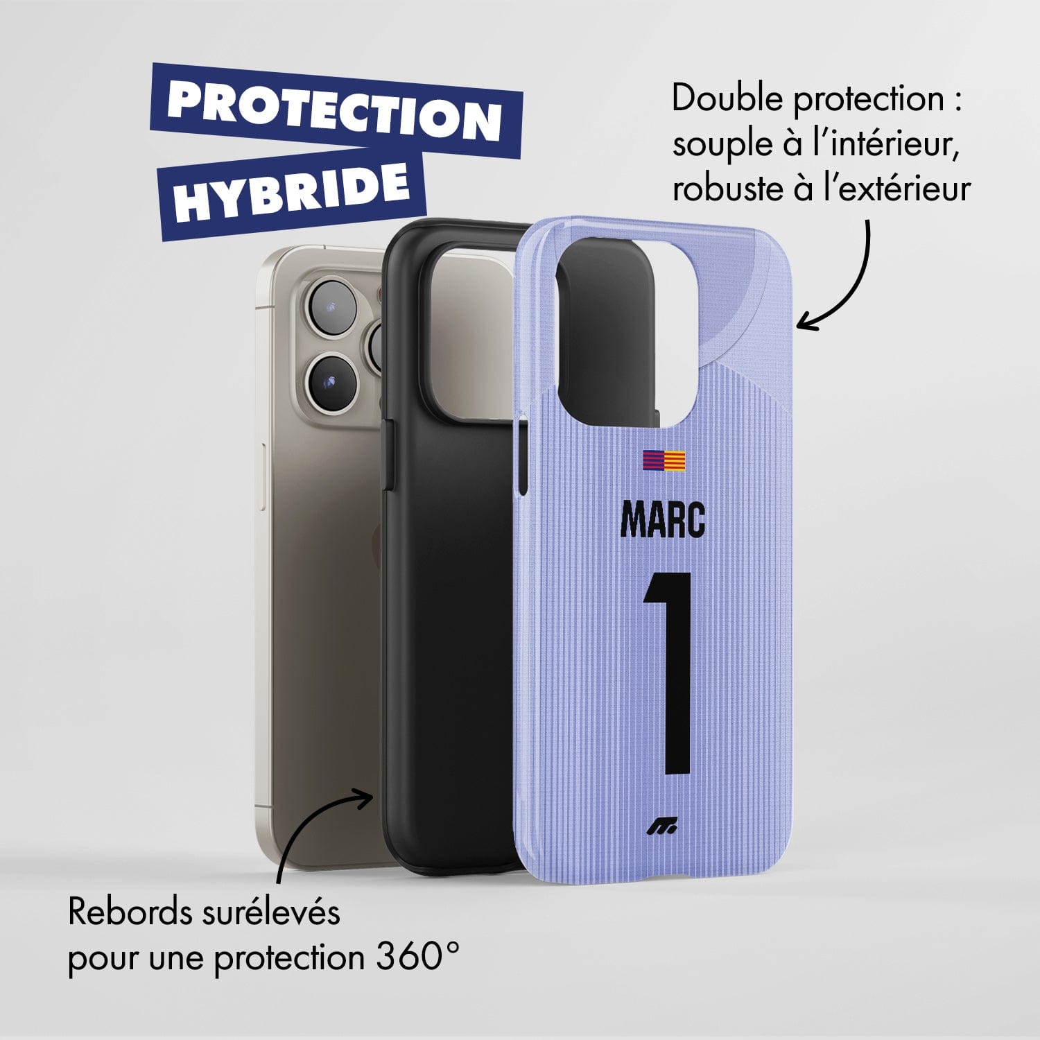 Coque FC Barcelone football personnalisable