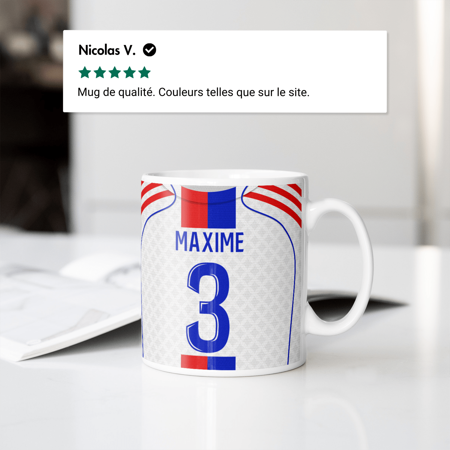 Mug Olympique lyonnais football personnalisable