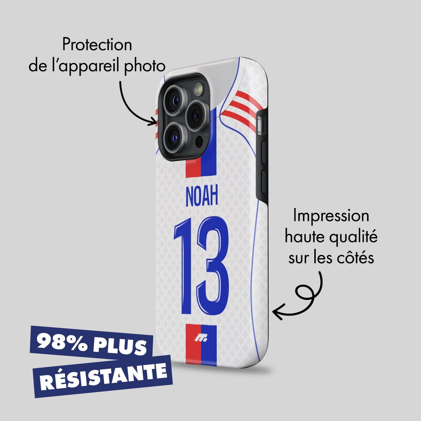 Coque Olympique Lyonnais football personnalisable pour téléphone