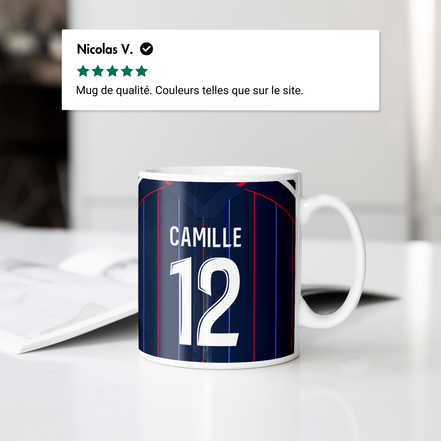 Mug Olympique lyonnais football personnalisable