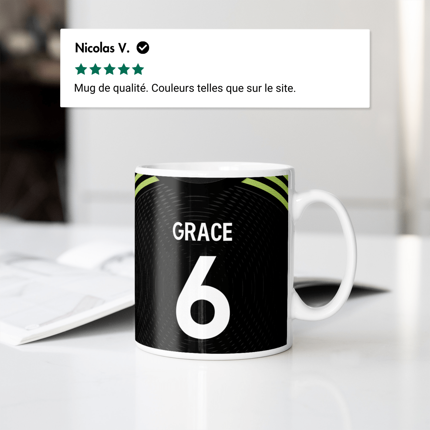 Mug Manchester United football personnalisable