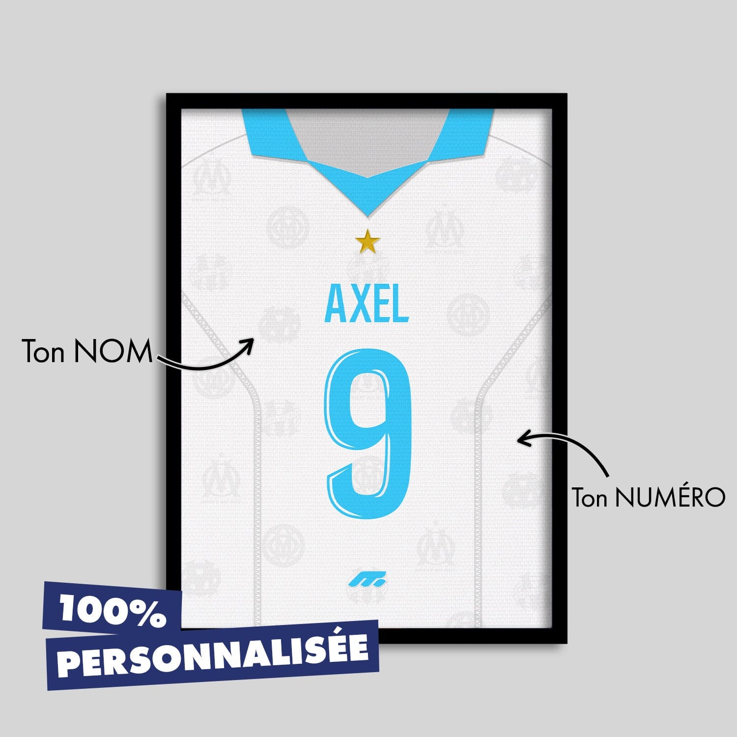 Affiche Olympique de Marseille football personnalisable à imprimer