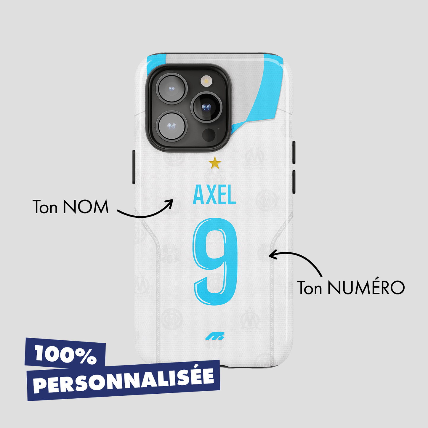Coque Olympique de Marseille football personnalisable pour téléphone