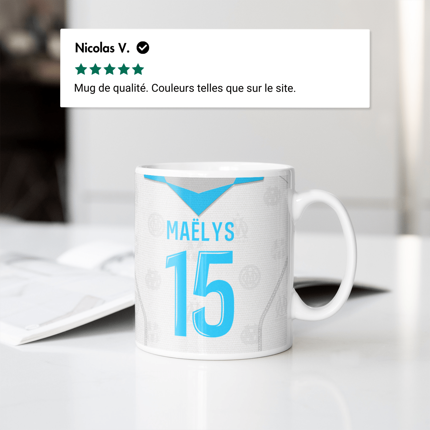 Mug Olympique de Marseille football personnalisable