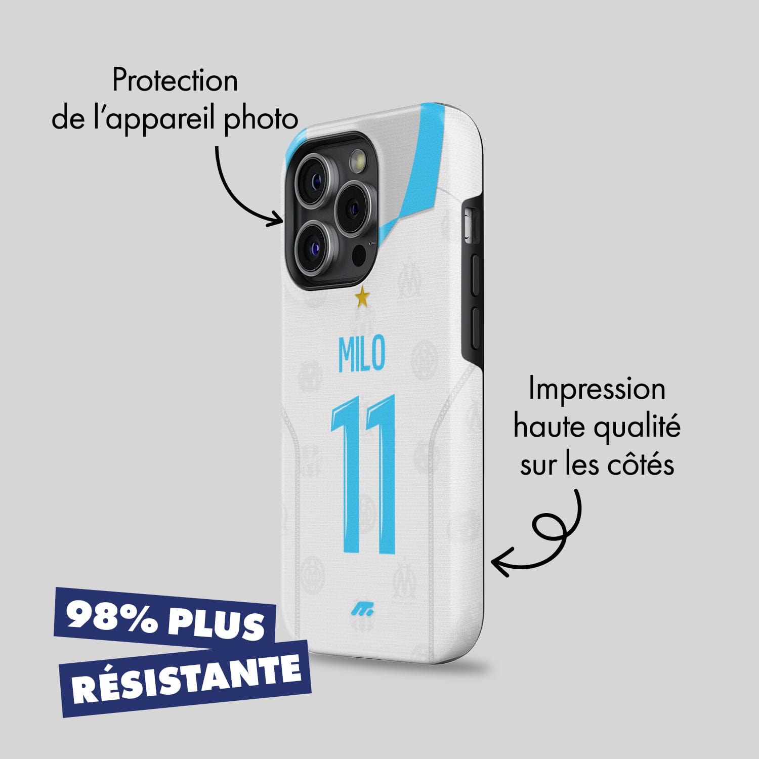 Coque Olympique de Marseille football personnalisable pour téléphone
