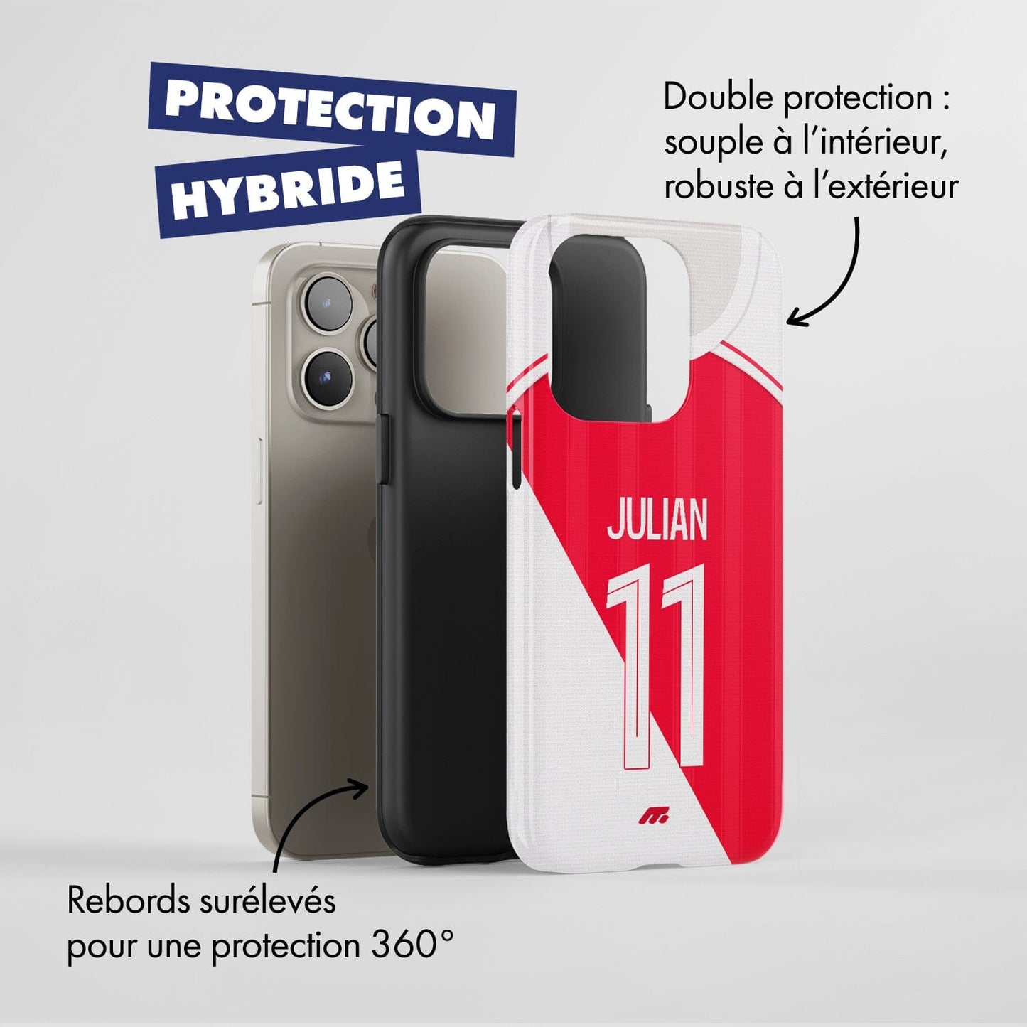 Coque AS Monaco football personnalisable pour téléphone