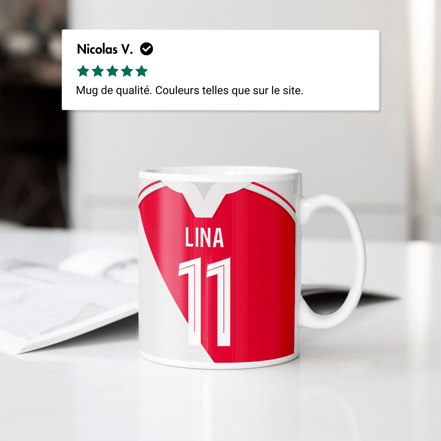 Mug AS Monaco football personnalisable