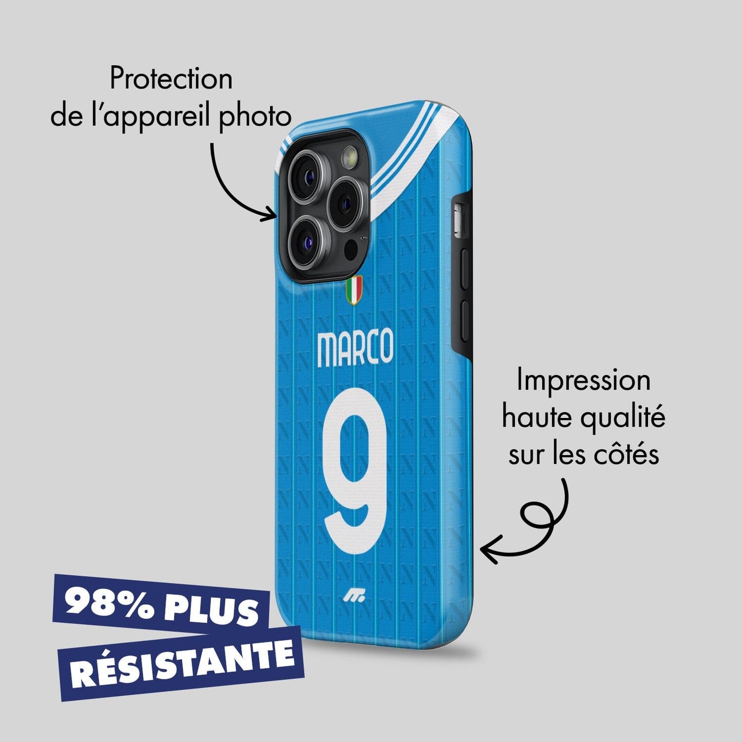 Coque de téléphone Napoli SSC personnalisable pour téléphone