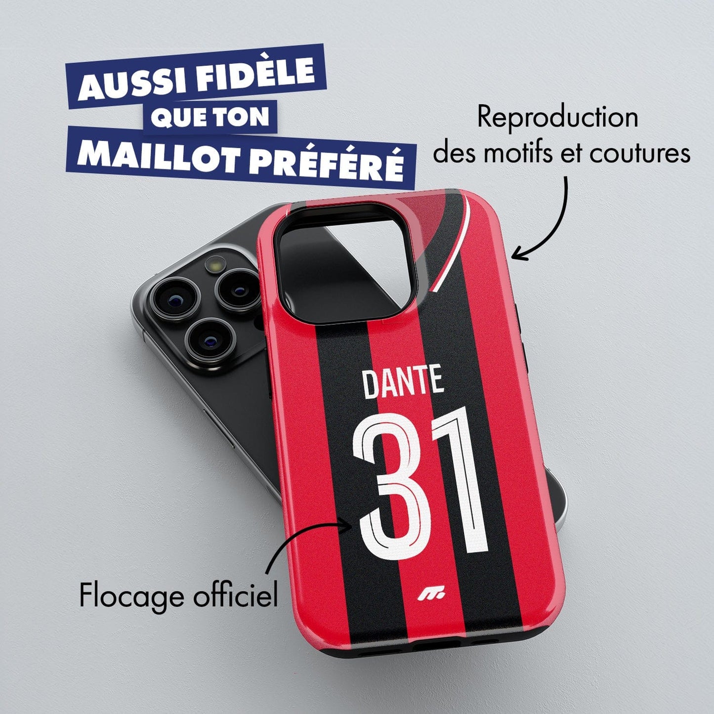 Coque OGC Nice football personnalisable pour téléphone