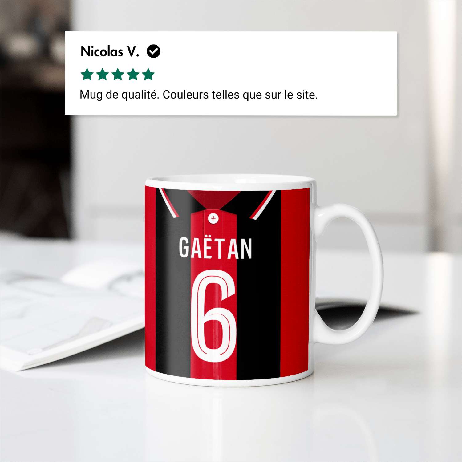 Mug OGC Nice football personnalisable
