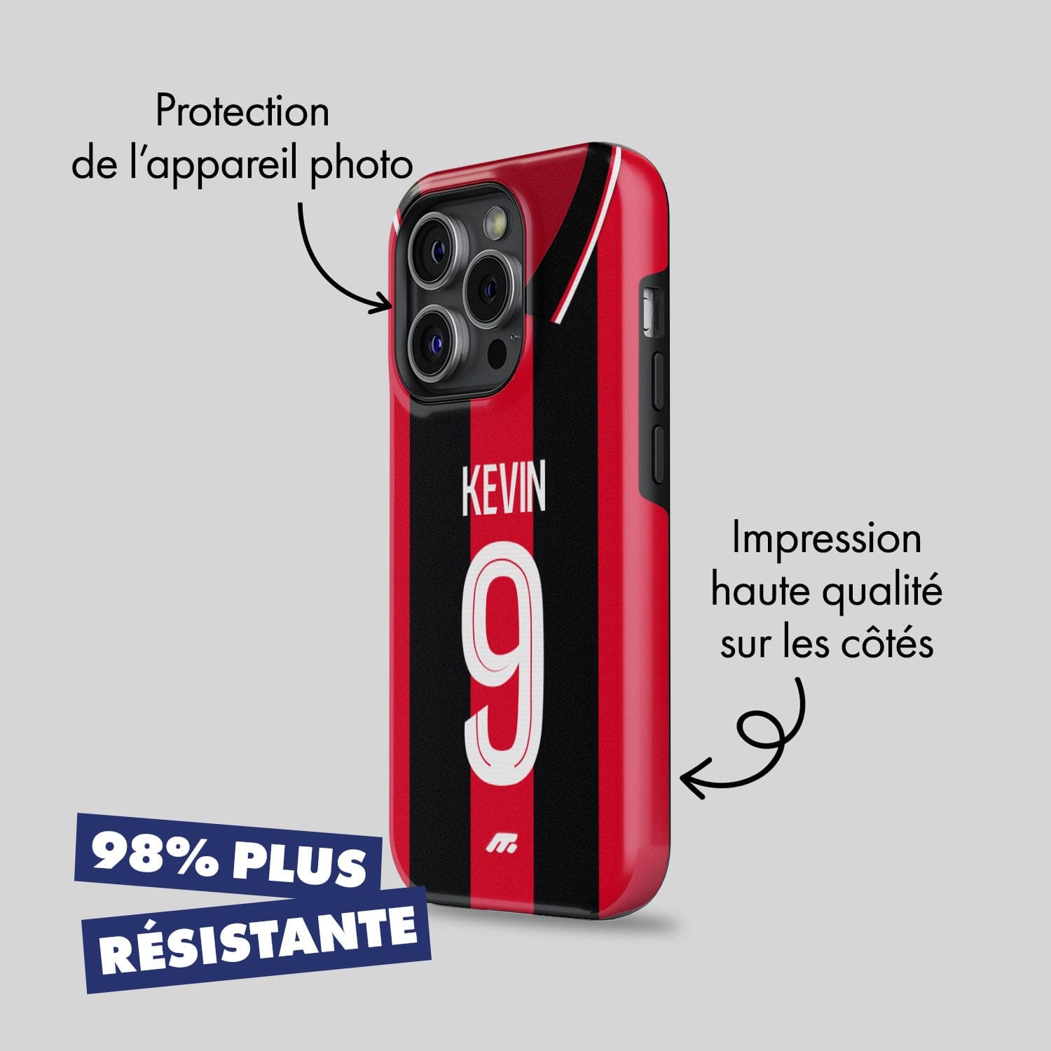 Coque OGC Nice football personnalisable pour téléphone