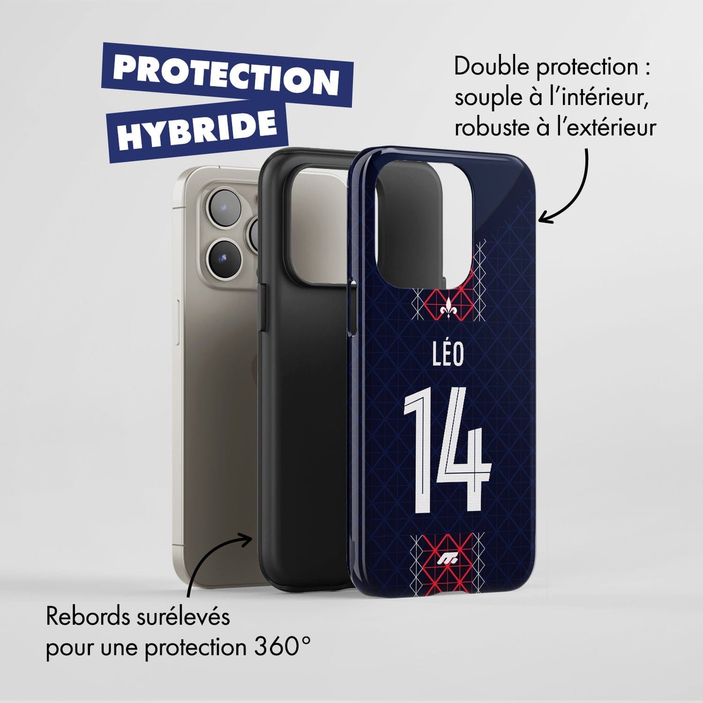 Coque PSG football personnalisable pour téléphone