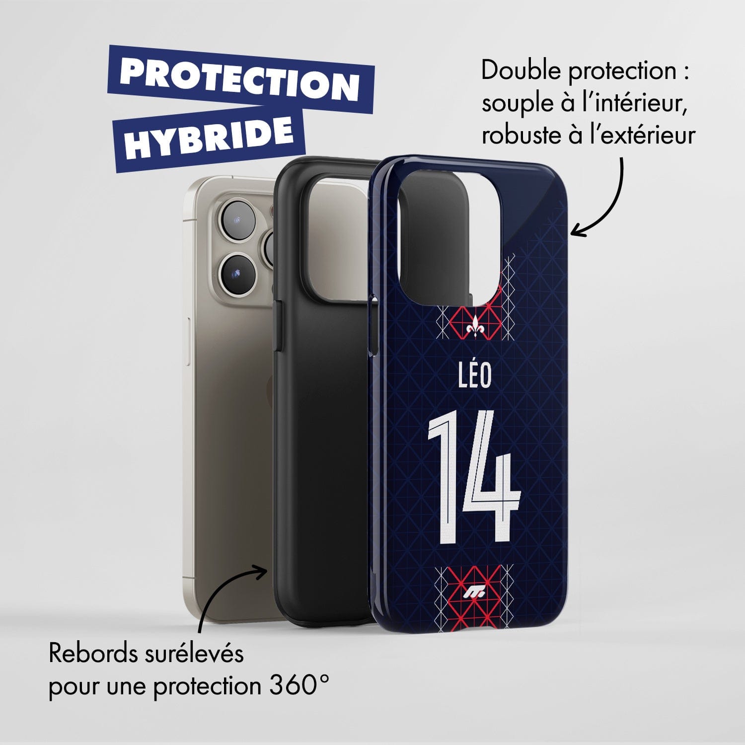 Coque PSG football personnalisable pour téléphone