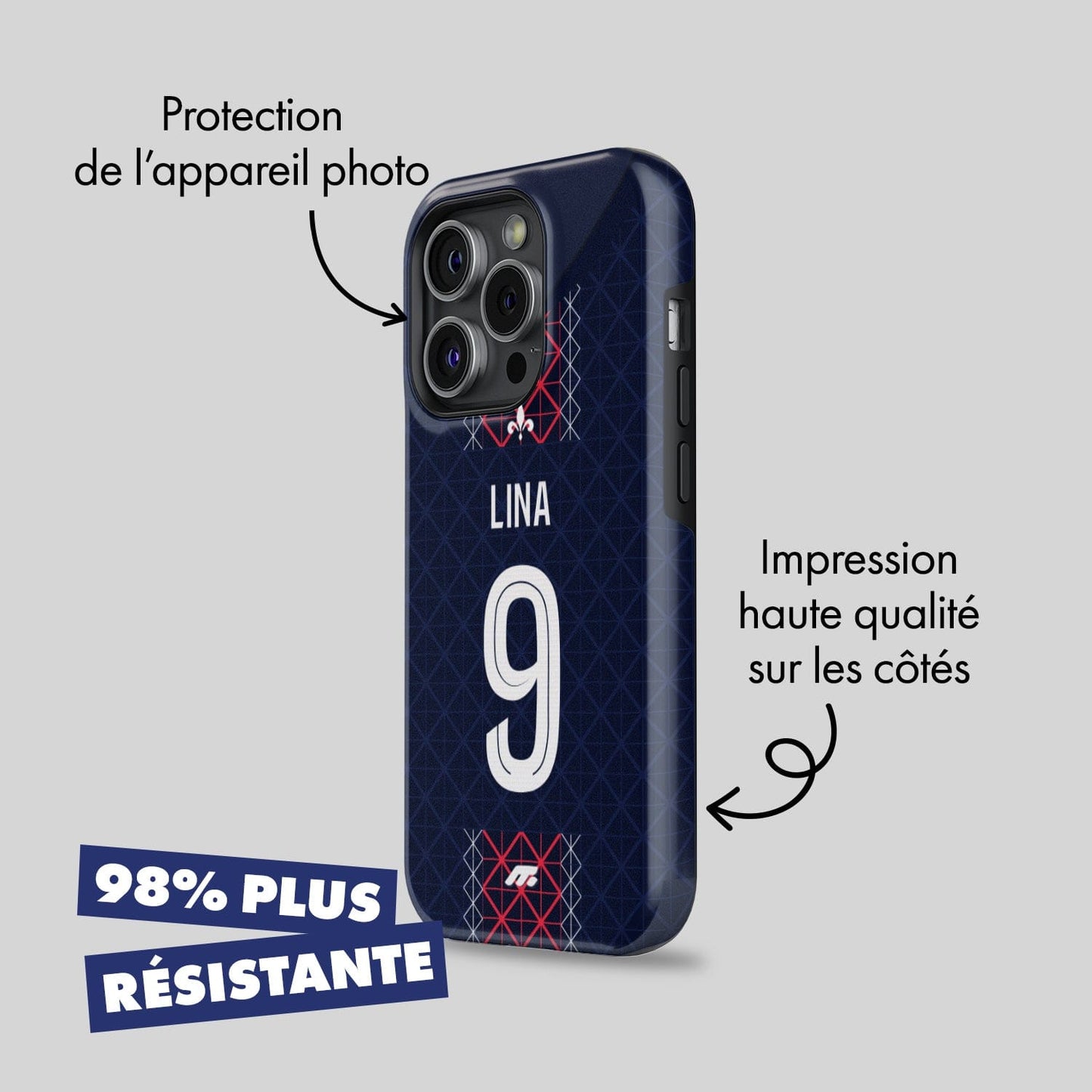 Coque PSG football personnalisable pour téléphone