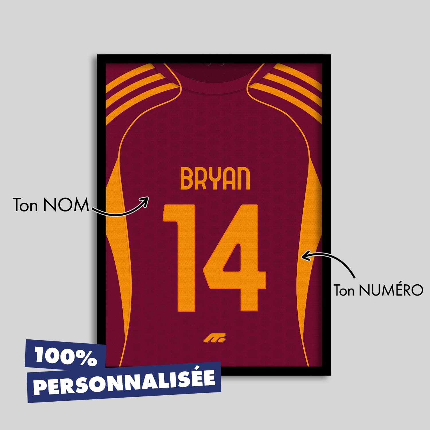 Affiche AS Roma football personnalisable à imprimer