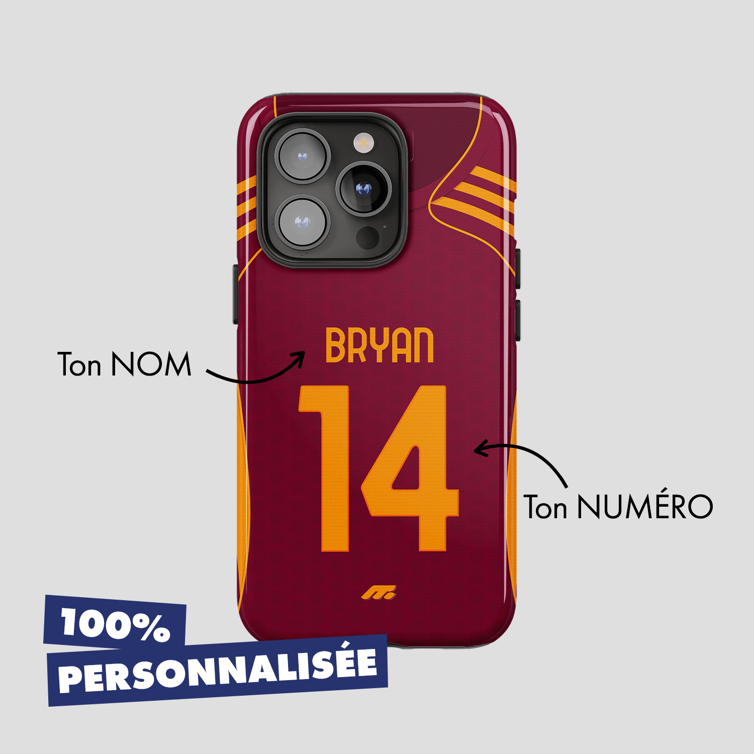 Coque de téléphone As Roma personnalisé de football