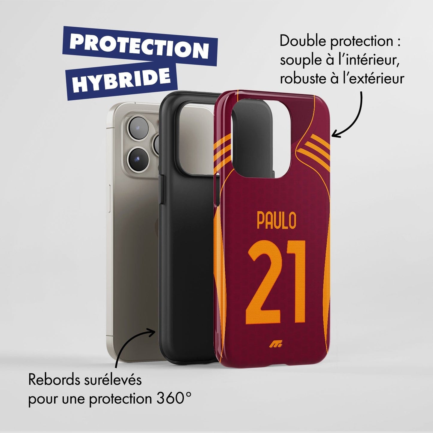 Coque de téléphone As Roma personnalisé de football