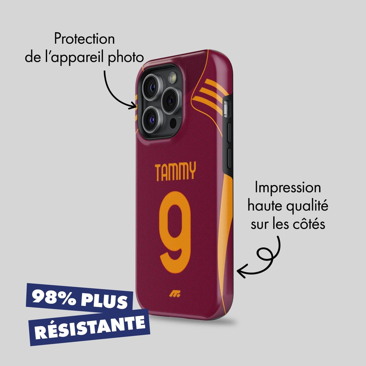 Coque de téléphone As Roma personnalisé de football