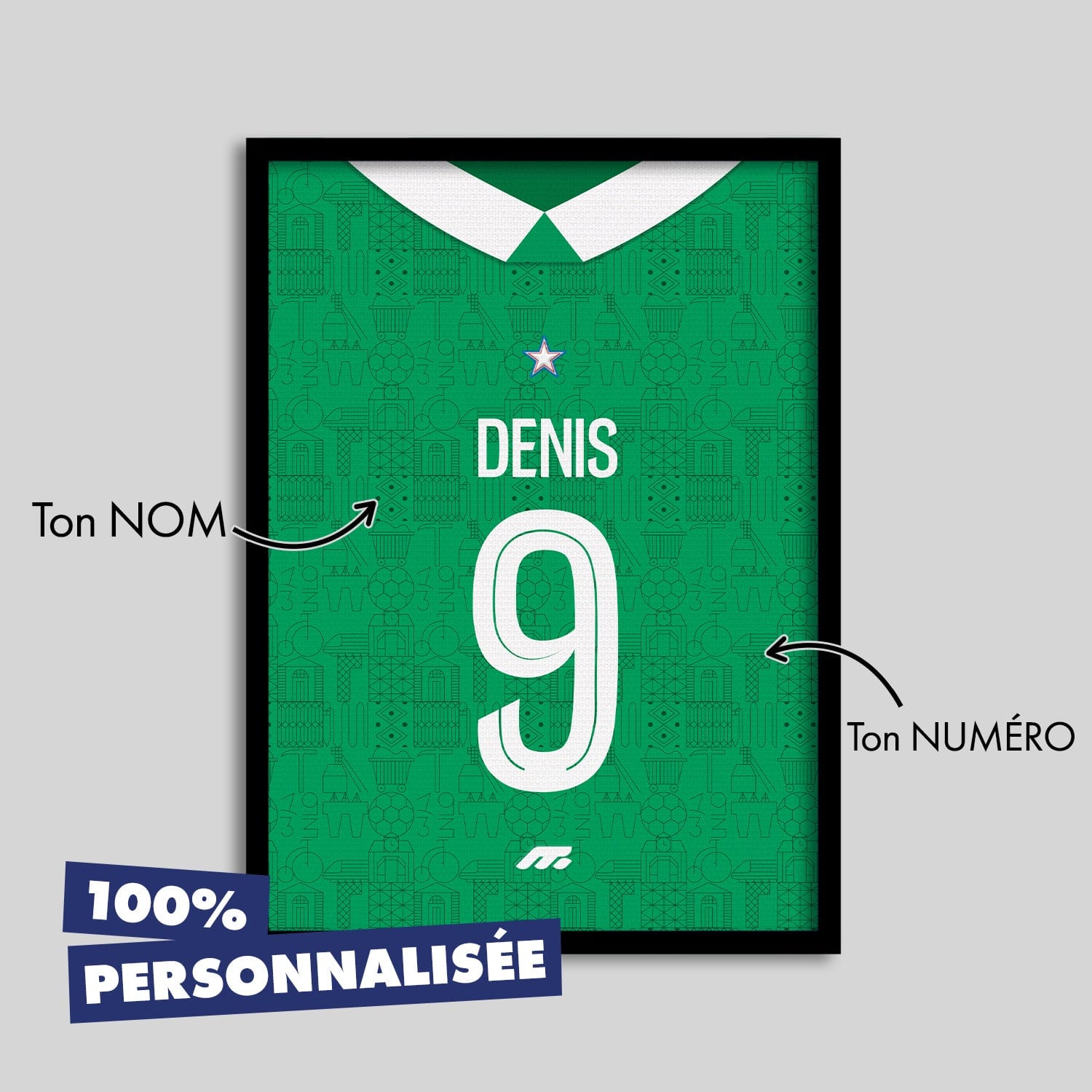 Affiche AS Saint-Etienne football personnalisable à imprimer