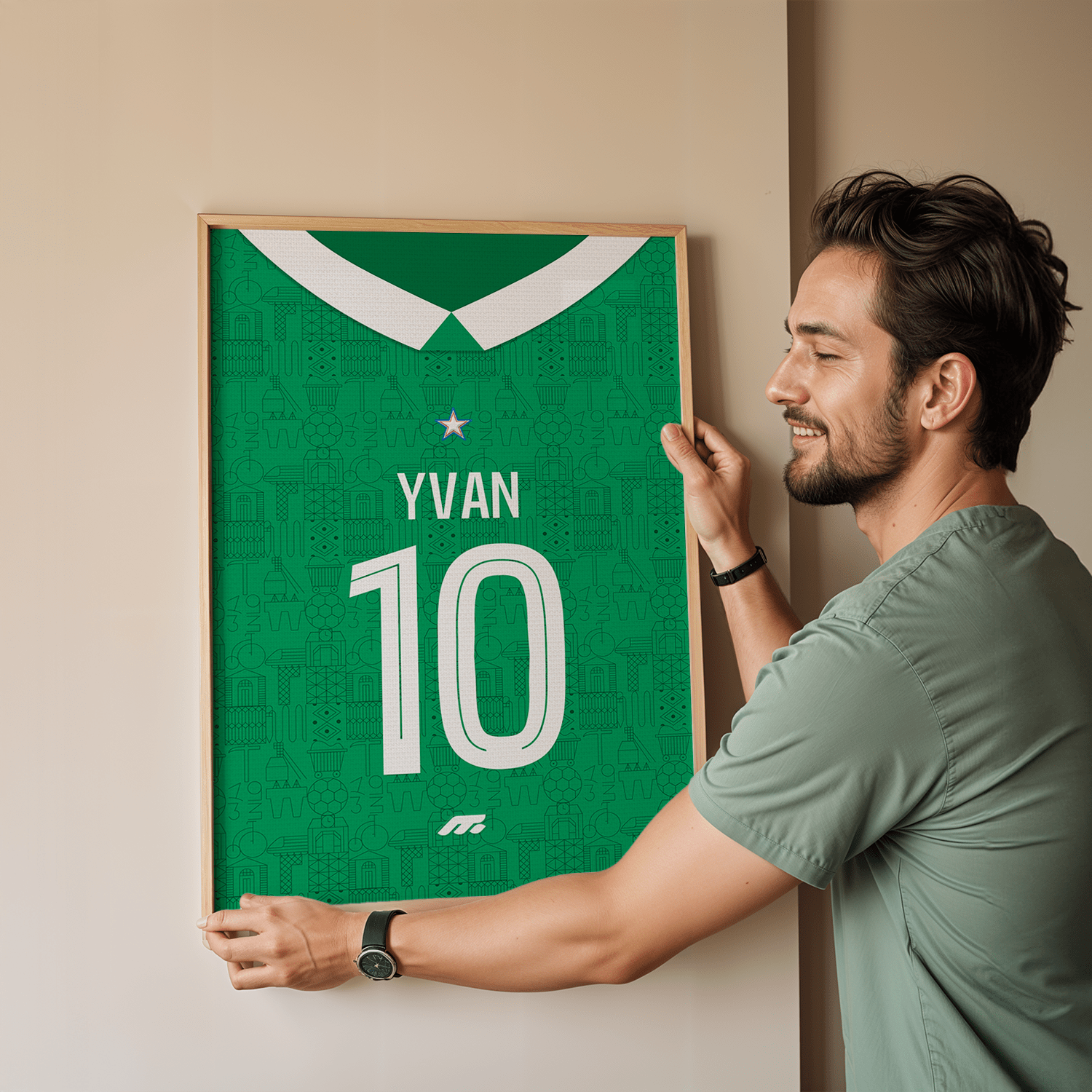 Affiche AS Saint-Etienne football personnalisable à imprimer