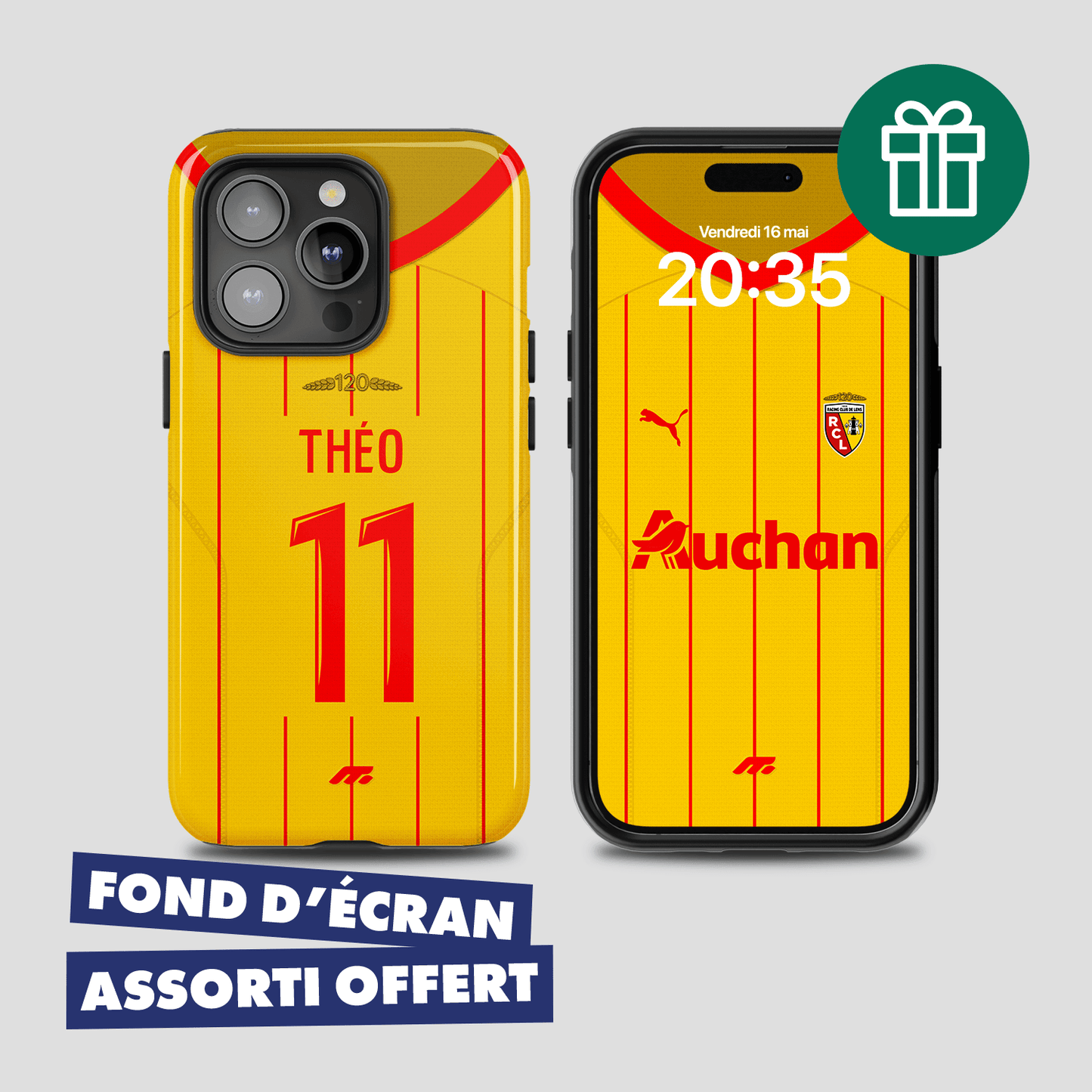 Coque RC Lens football personnalisable pour téléphone