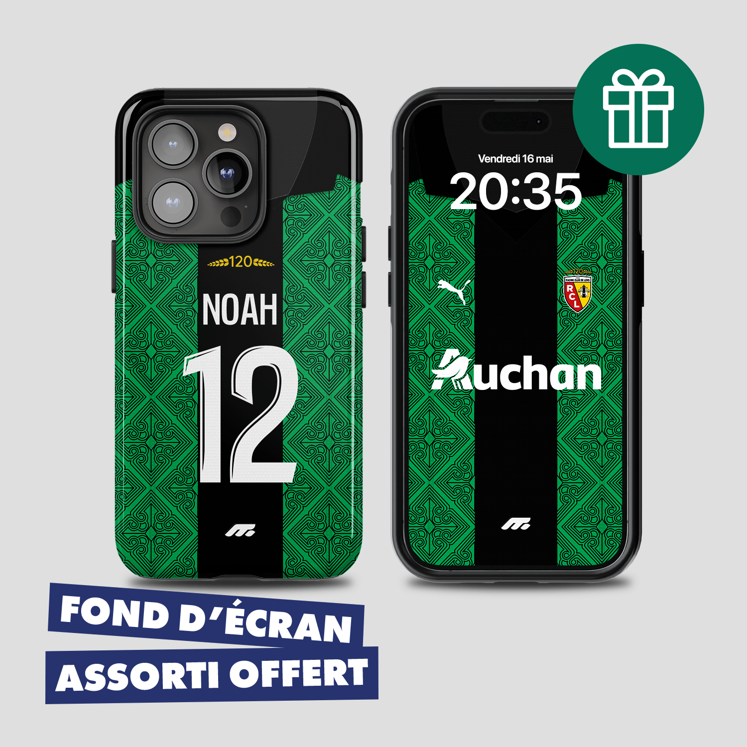 Coque RC Lens football personnalisable pour téléphone