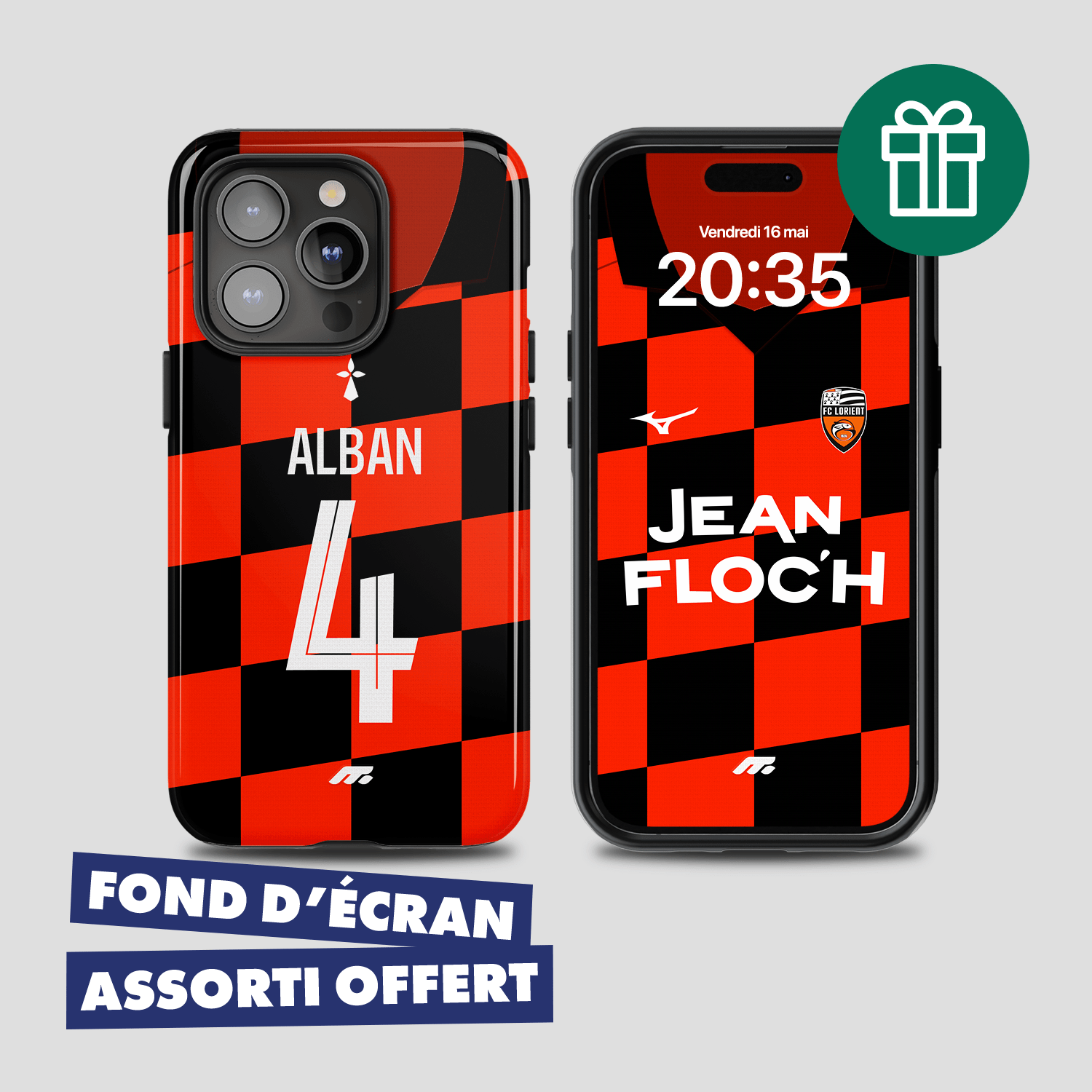 Coque de téléphone FC Lorient personnalisable pour téléphone