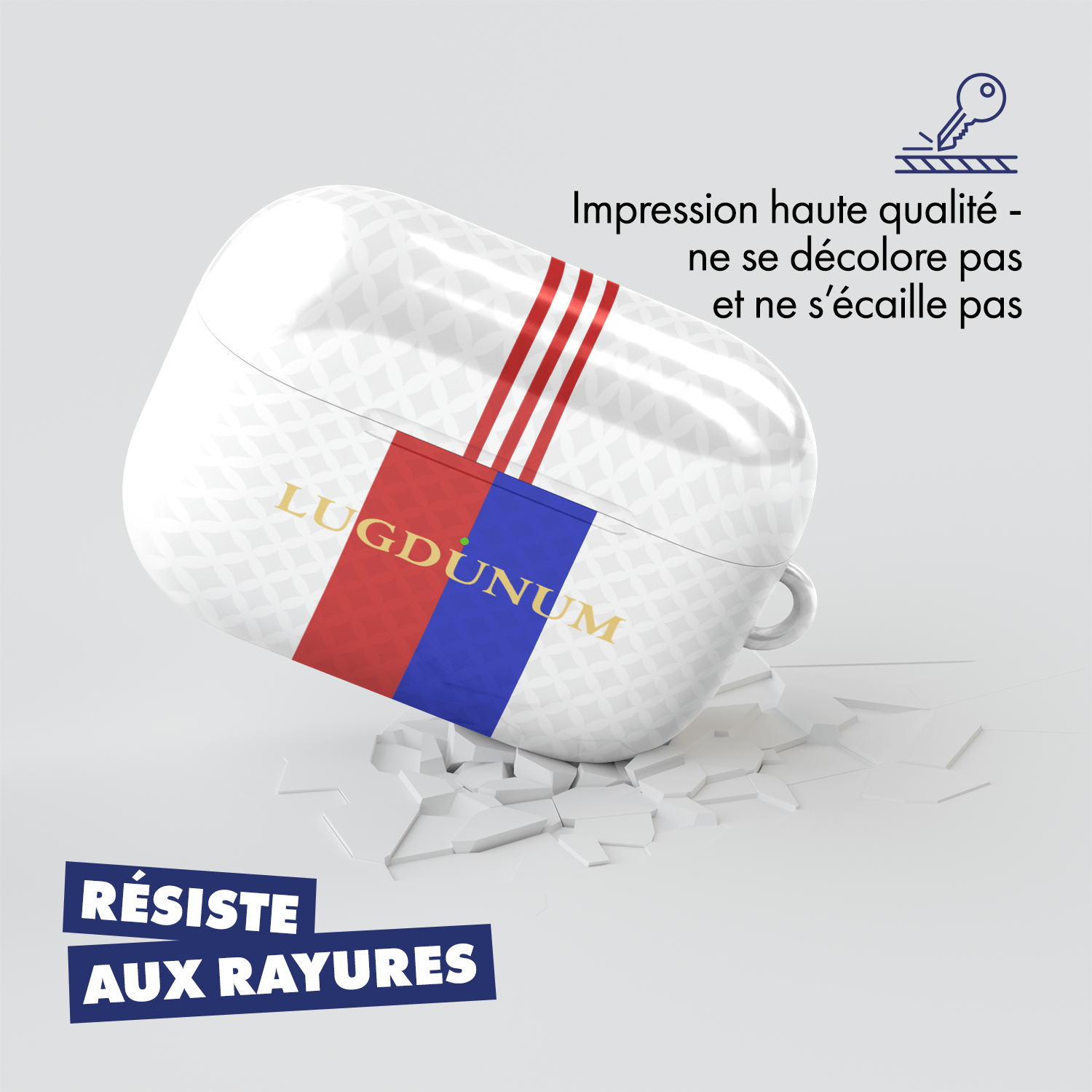 Coque pour AirPods & Samsung buds football Olympique lyonnais