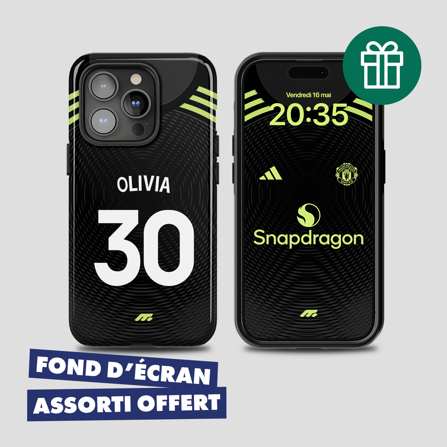 Coque Manchester United football personnalisable pour téléphone