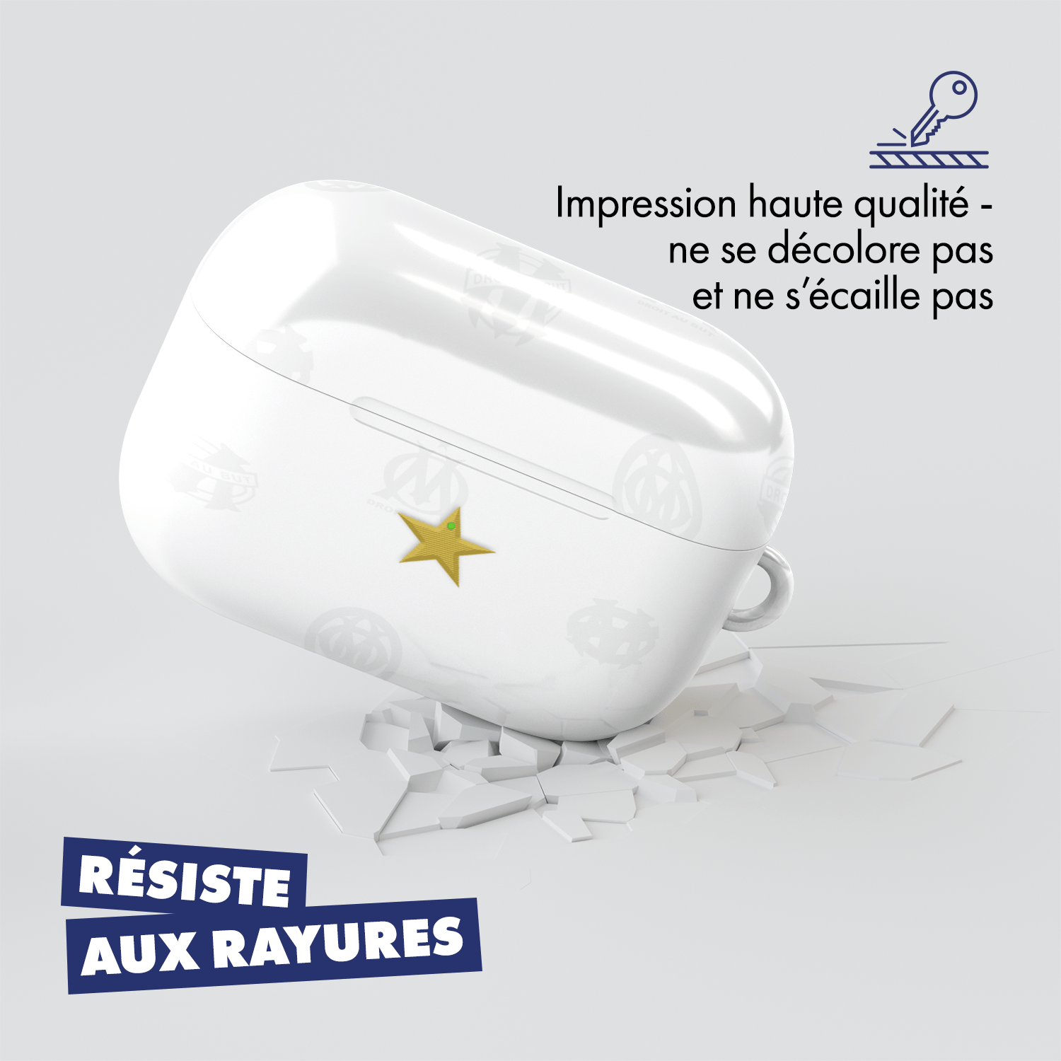 Coque pour AirPods & Samsung buds football Olympique de Marseille