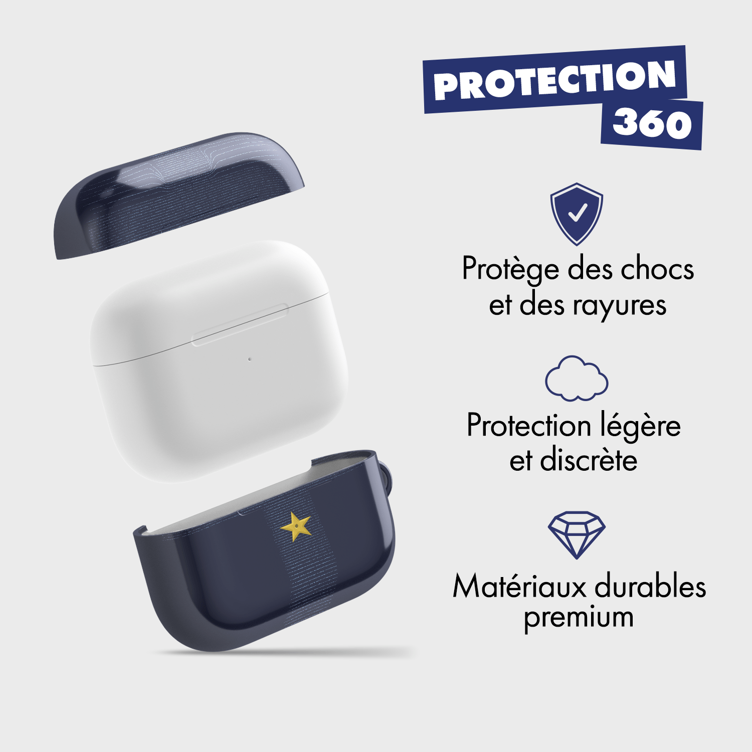 Coque pour AirPods & Samsung buds football Olympique de Marseille