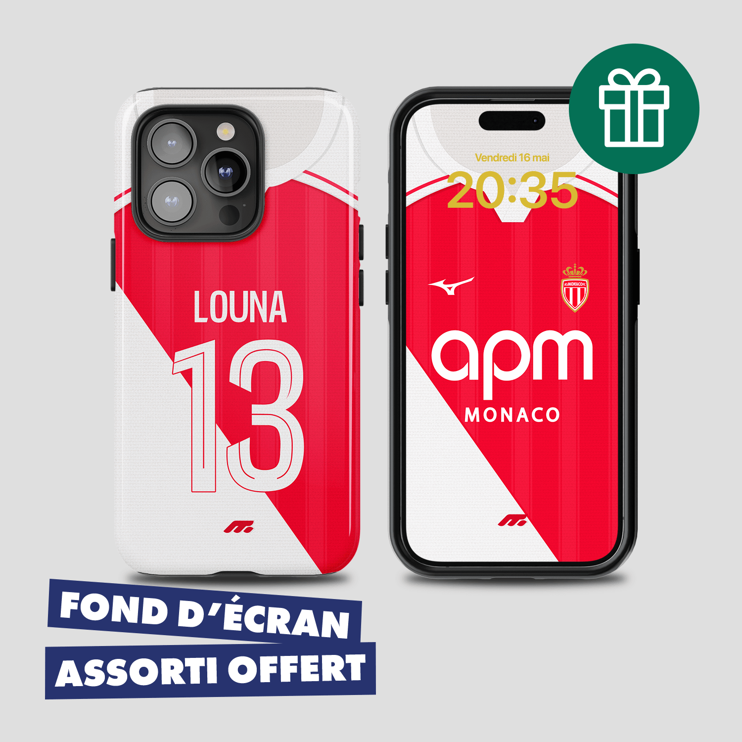 Coque AS Monaco football personnalisable pour téléphone