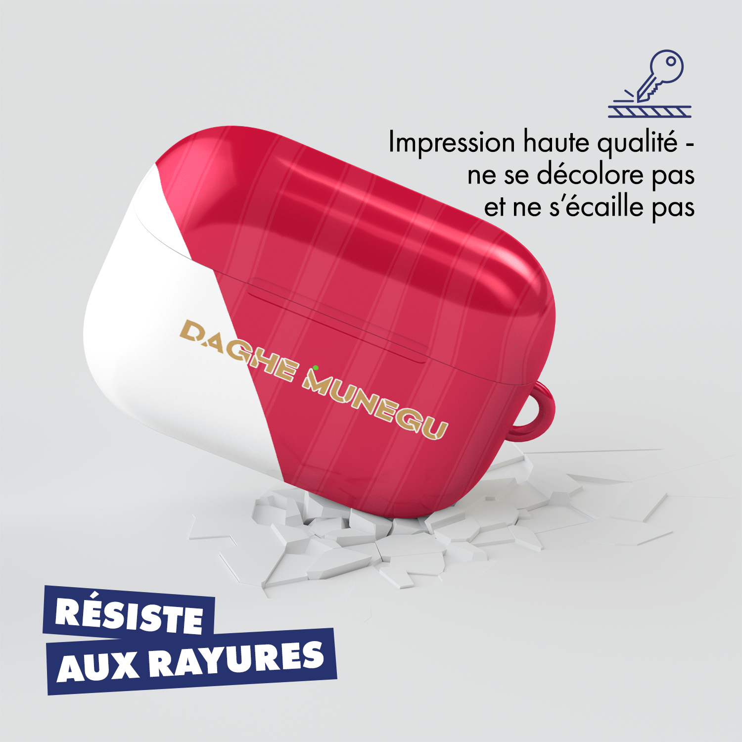 Coque pour AirPods & Samsung buds football AS Monaco