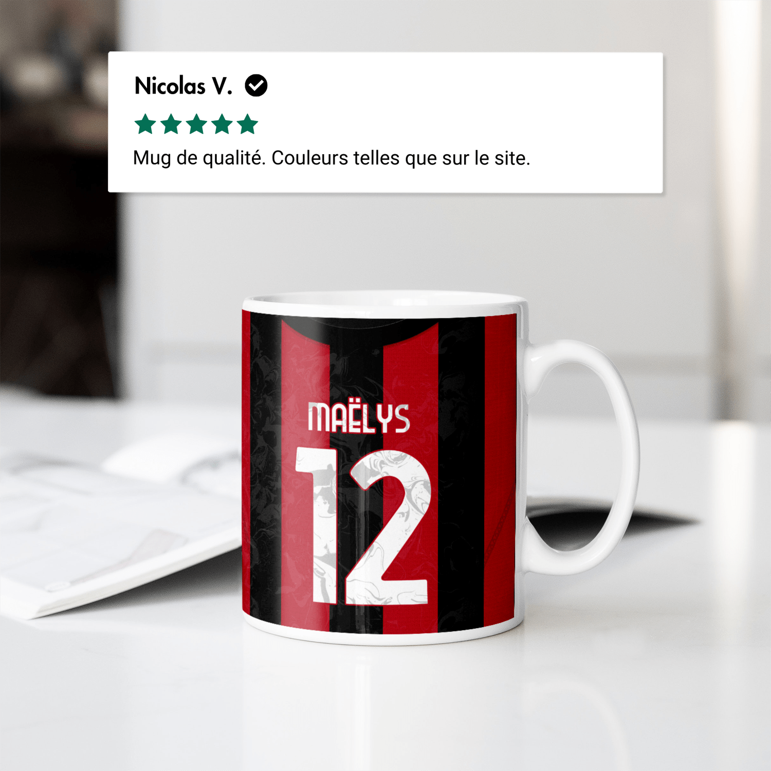 Mug AC Milano football personnalisable
