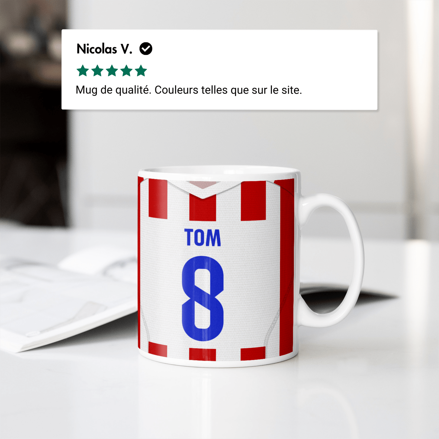 Mug Atletico Madrid football personnalisable