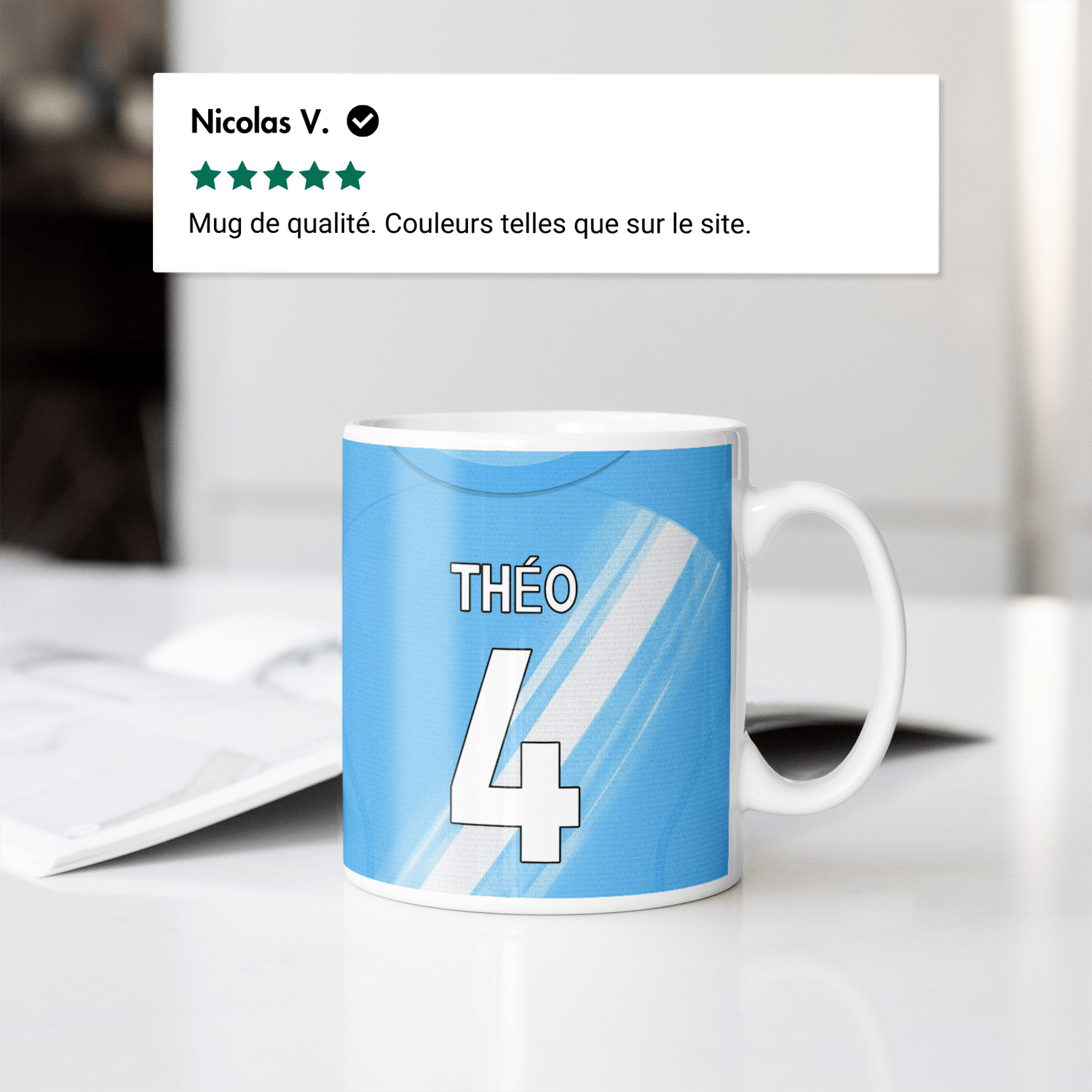 Mug Manchester City football personnalisable